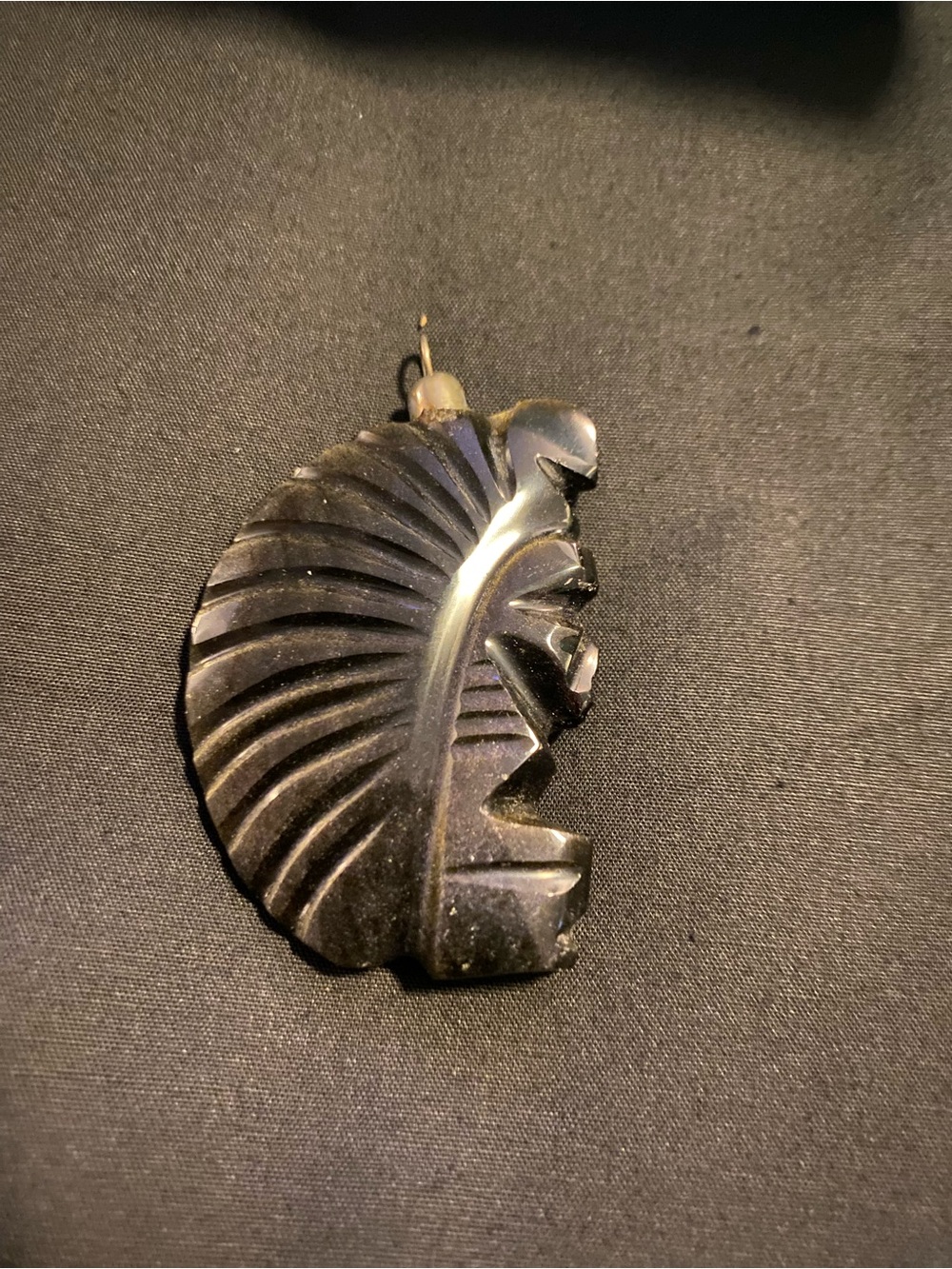 Black Stone carved Pendant Necklaces-Unique